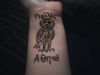 wrist owl tattoo
